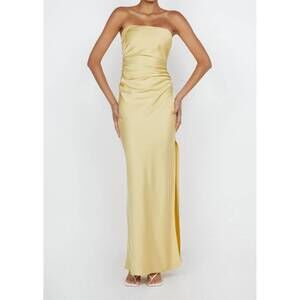 NEW BEC + BRIDGE eternity strapless maxi dress in citron